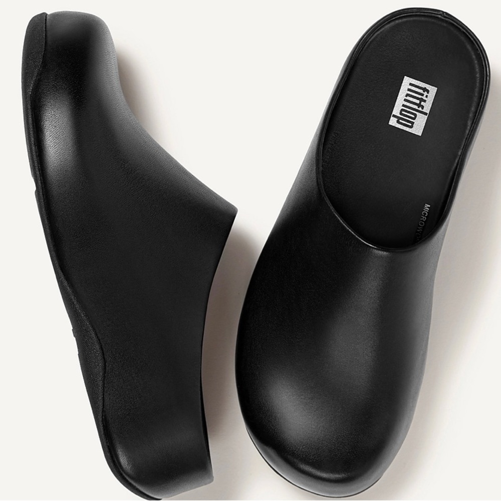 Fitflop SHUV Leather Clogs - Gently Worn Women’s 10, Black